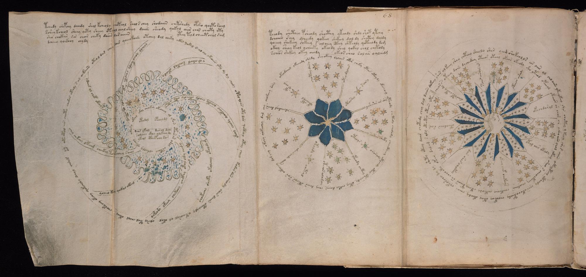 Voynich Manuscript folio f68v — Beinecke MS 408